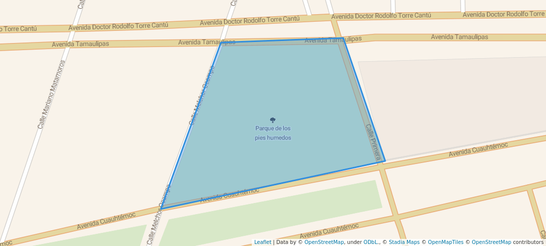 walking in Parque de los pies humedos map in Ciudad Madero