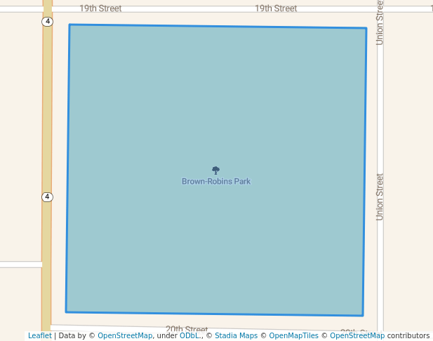 walking in Brown-Robins Park map in Emmetsburg