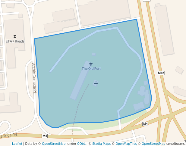 walking in The Old Fort map in Durban