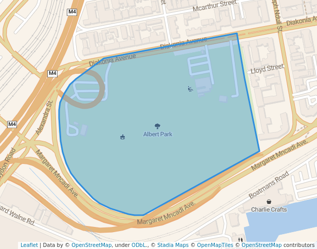 walking in Albert Park map in Durban