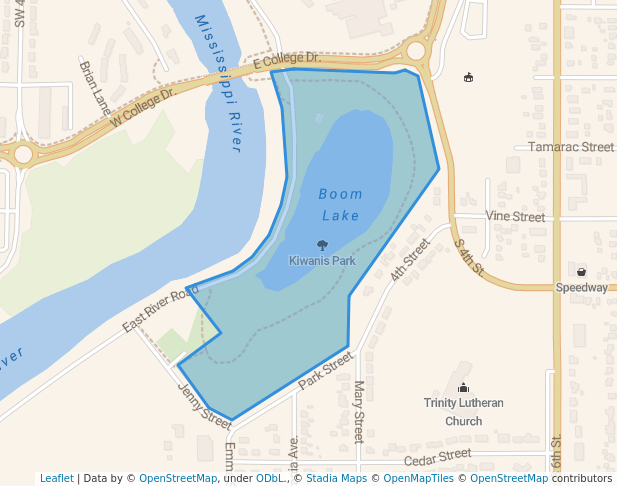 walking in Kiwanis Park map in Brainerd