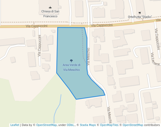 walking in Area Verde di Via Meschio map in Pordenone