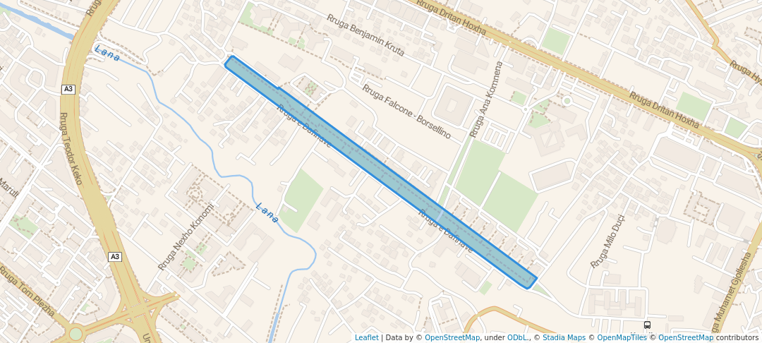 walking in Parku 1 Kilometër map in Tirana