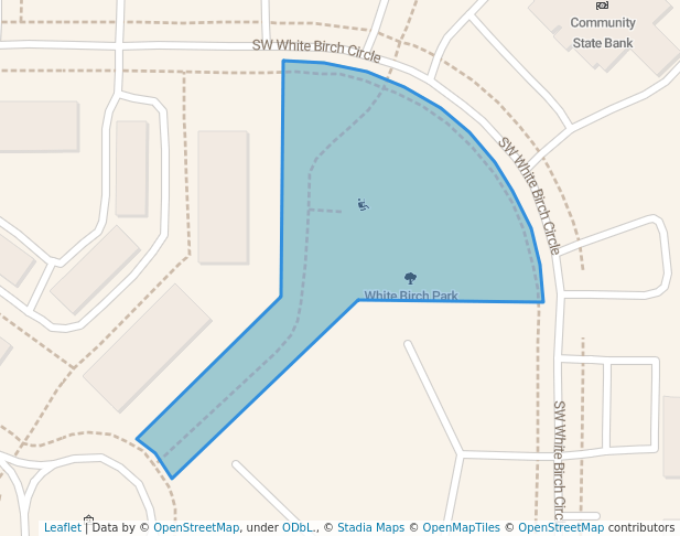 walking in White Birch Park map in Ankeny