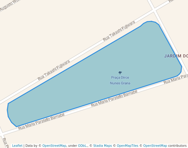 walking in Praça Dirce Grana map in Indaiatuba