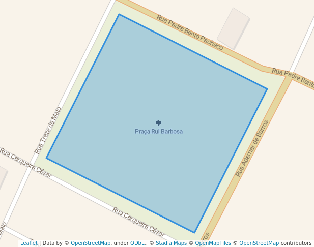 walking in Praça Ruy Barbosa map in Indaiatuba