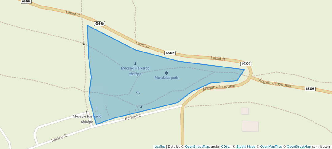 walking in Mandulás park map in Pécs