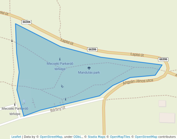 walking in Mandulás park map in Pécs