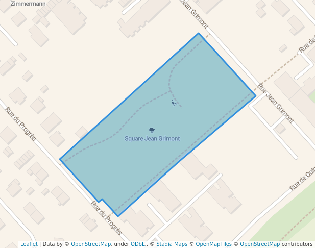 walking in Square Jean Grimont map in Mulhouse