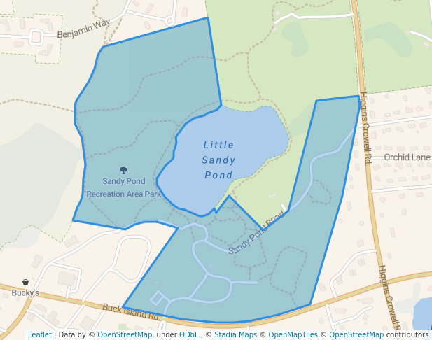 walking in Sandy Pond Recreation Area Park map in Yarmouth