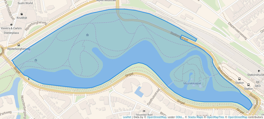 walking in Rijsterborgherpark map in Deventer