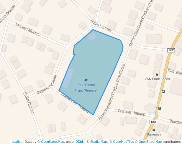 walking in Парк "Чинара" map in Parvenets