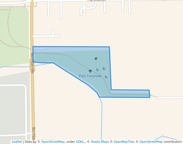 walking in Parc Touchette map in Saint-Jean-sur-Richelieu