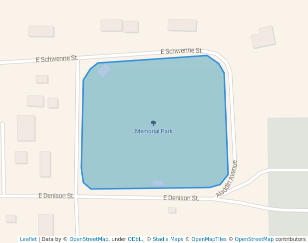 walking in Memorial Park map in Uniontown