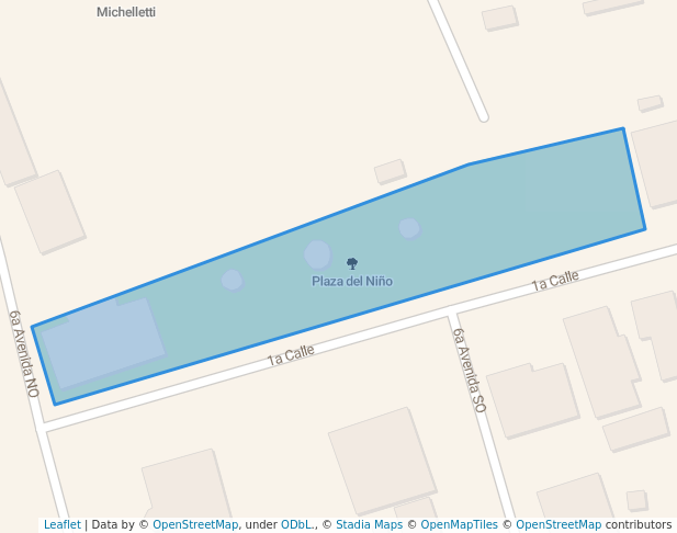 walking in Park of children map in El Progreso