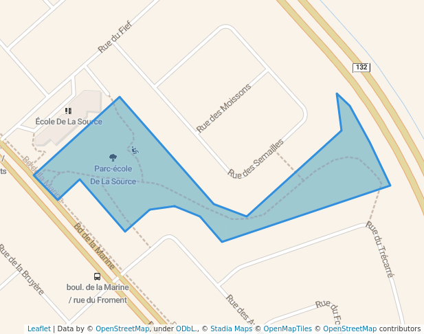 walking in Parc-école De La Source map in Varennes