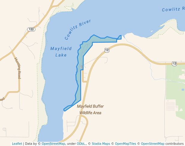 walking in Mayfield County Park map in Mossyrock