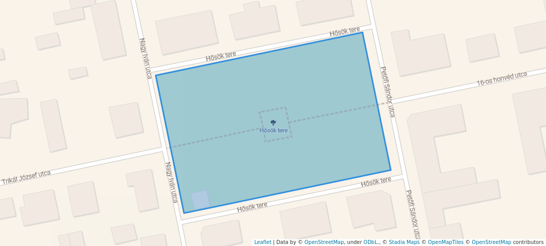 walking in Hősök tere map in Balassagyarmat