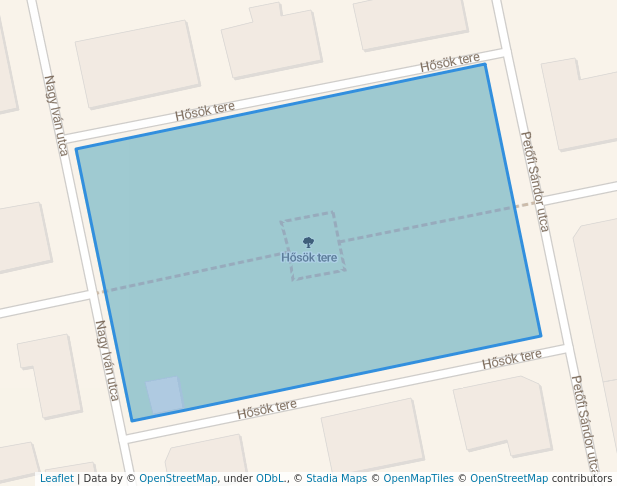 walking in Hősök tere map in Balassagyarmat