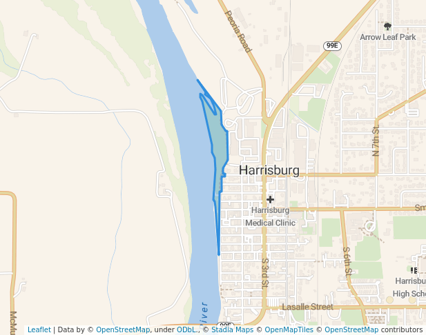 walking in Riverfront Park map in Harrisburg