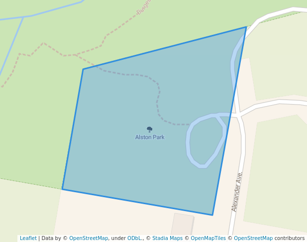 walking in Alston Park map in Hazelbrook