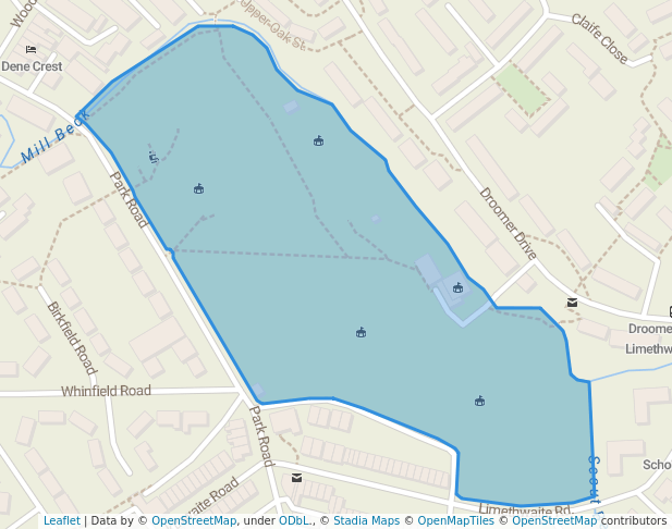 walking in Queen's Park map in Windermere