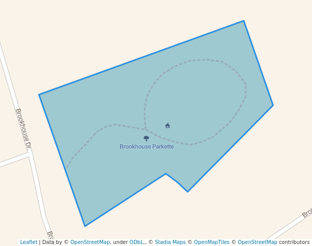 walking in Brookhouse Parkette map in Newcastle