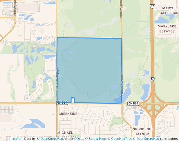 walking in Bartel Grassland Land and Water Reserve map in Tinley Park