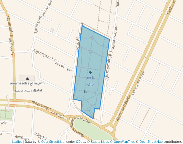 walking in پارک map in Qom