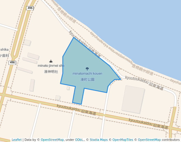 walking in 湊町公園 map in Toyohashi