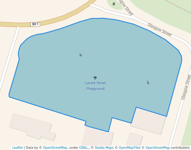 walking in Lanark St Playground map in Balclutha