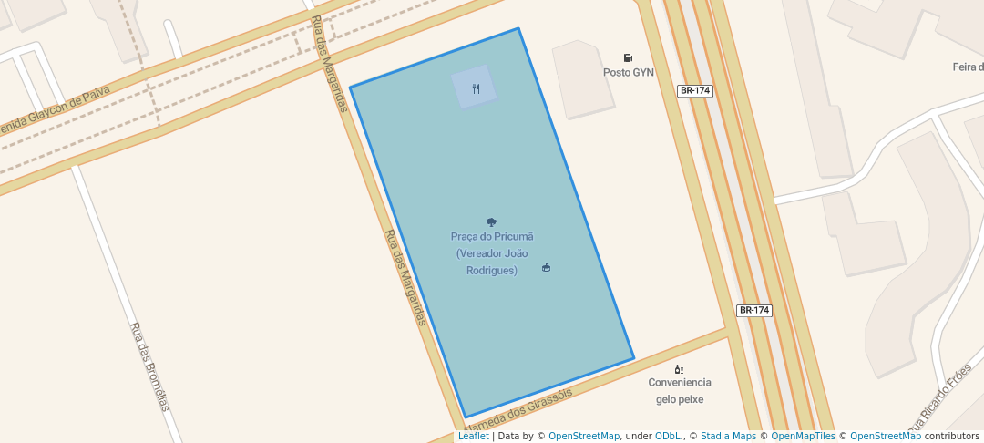 walking in Praça do Pricumã map in Boa Vista