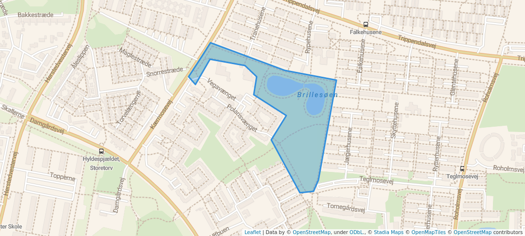 walking in Brilleparken map in Albertslund