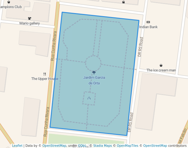 walking in Jardim Garcia de Orta map in Panaji