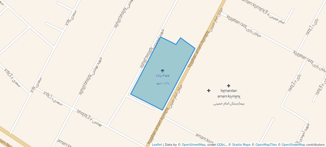 walking in City Park map in Fariman