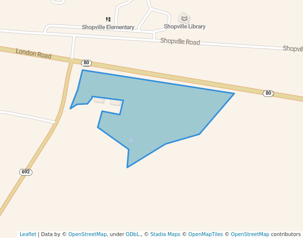 walking in Shopville Community Park map in Somerset