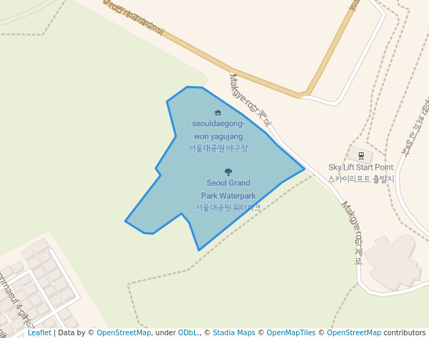 walking in Seoul Grand Park Waterpark map in Gwacheon-si