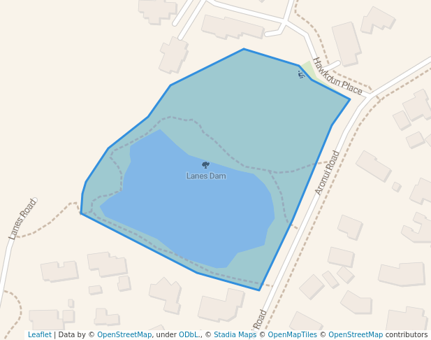 walking in Lanes Dam map in Alexandra