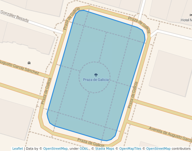 walking in Praza de Galicia map in Pontevedra