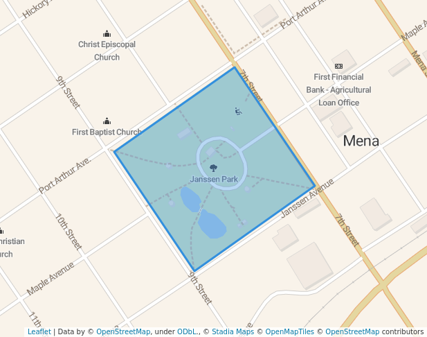 walking in Janssen Park map in Mena