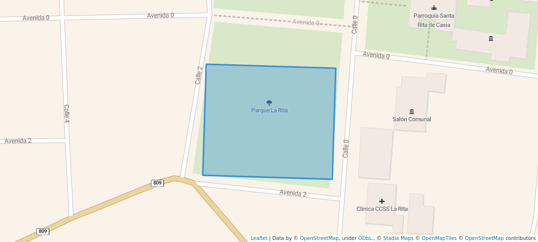 walking in Parque La Rita map in Rita