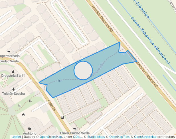 walking in Parque Carrera 32A map in Soacha