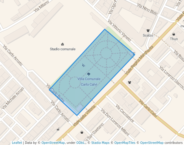 walking in Villa Comunale map in Canicattì