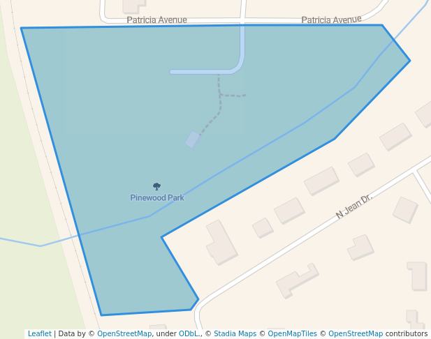 walking in Pinewood Park map in Longview