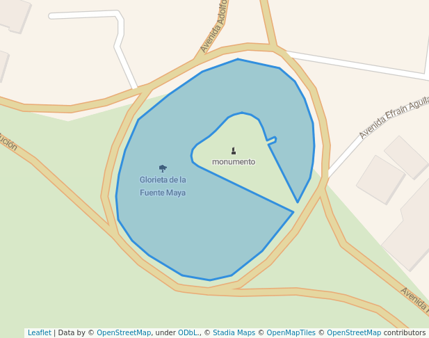 walking in Glorieta de la Fuente Maya map in Chetumal