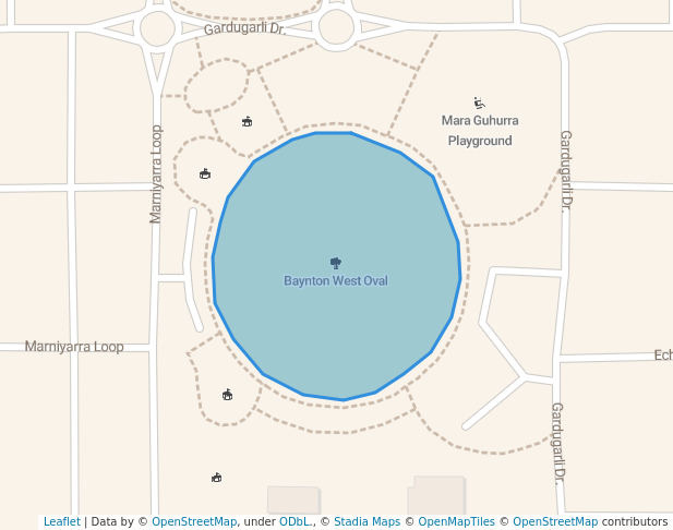 walking in Baynton West Oval map in Baynton