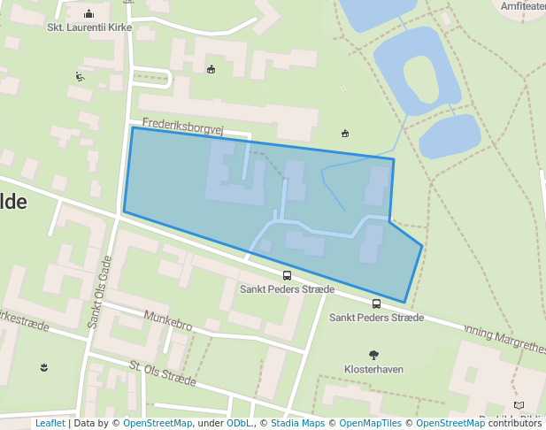 walking in Sct. Maria Park map in Roskilde