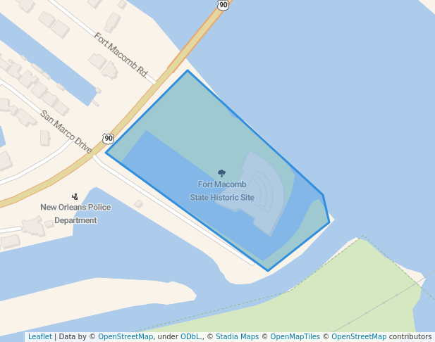 Fort Macomb State Historic Site in New Orleans | Map and Routes