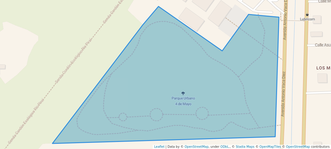 walking in Parque Urbano 4 de Mayo map in Santa Cruz de la Sierra