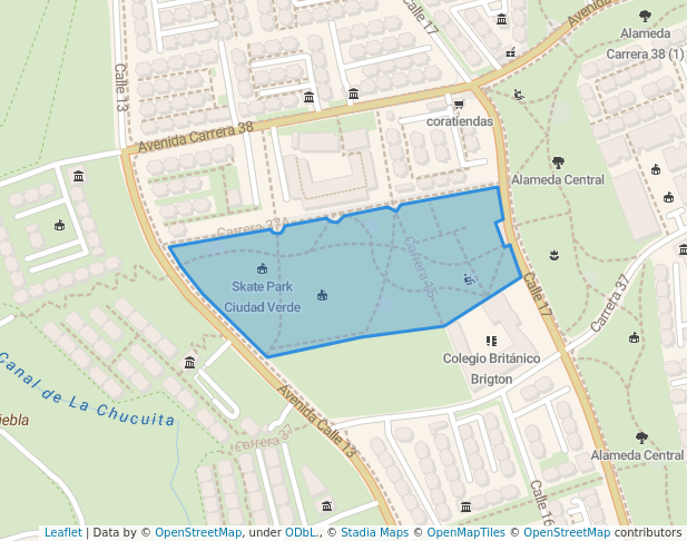 walking in Parque Tierra Negra map in Soacha